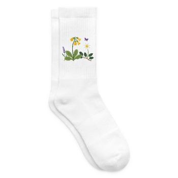 Blumen botanisch Pflanzenwelt Geschenkidee Design - Tennissocken - Weiß - Rechts
