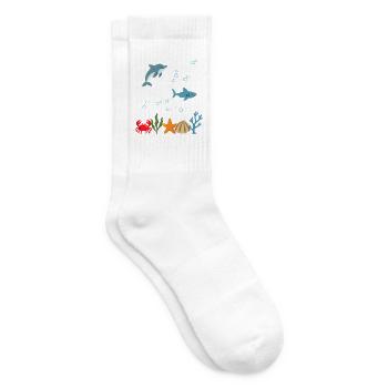 Delfin Unterwasser Kinder Hai - Tennissocken - Weiß - Rechts