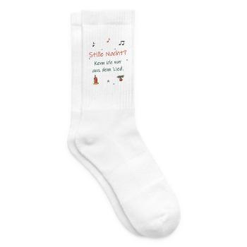 Stille Nacht? Kenn ich nur aus dem Lied. - Tennissocken - Weiß - Rechts