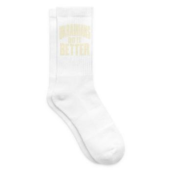 Ukrainer Stolz im Retro Schriftzug - Tennissocken - Weiß - Rechts