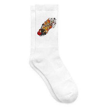 Rockfan Gitarrenriff Metal Fan Riff zuerst - Tennissocken - Weiß - Rechts