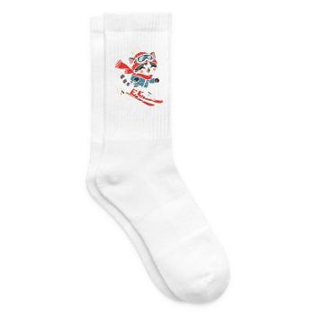 Skifahrer Weintrinken Winterurlaub Berge - Tennissocken - Weiß - Rechts