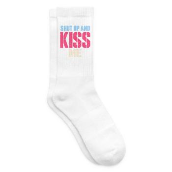 Shut Up And Kiss Me Küss Mich Einfach Valentinstag - Tennissocken - Weiß - Rechts