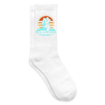 Katze Ramen Retro - Tennissocken - Weiß - Rechts