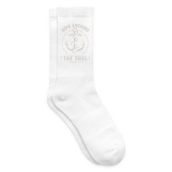 Hebräer 6,19 Christliches Ankerdesign - Tennissocken - Weiß - Rechts