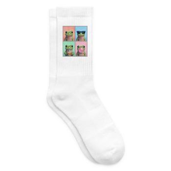 Frösche Frosch - Tennissocken - Weiß - Rechts