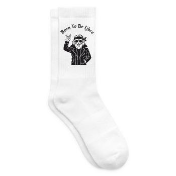 Geboren, um frei zu sein – Rückzug (dunkles Muster) - Tennissocken - Weiß - Rechts
