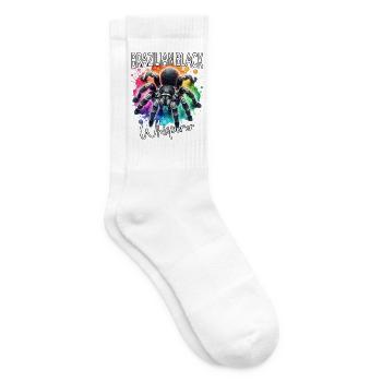 Schwarze Vogelspinne Flüsterer - Tennissocken - Weiß - Rechts