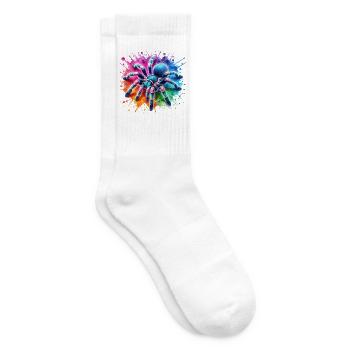 Gooty Saphir Tarantel Motiv - Tennissocken - Weiß - Rechts