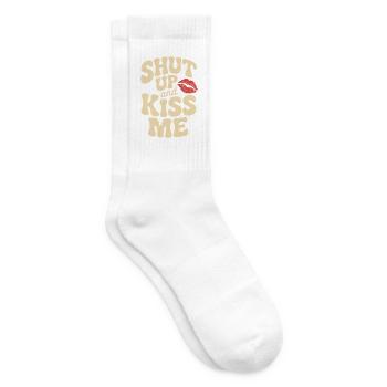 Shut Up And Kiss Me Küss Mich Einfach Valentinstag - Tennissocken - Weiß - Rechts