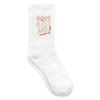 Shut Up And Kiss Me Küss Mich Einfach Valentinstag - Tennissocken - Weiß - Rechts