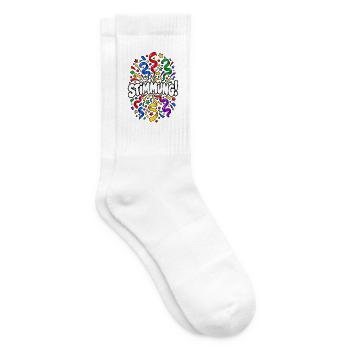 Stimmung! – Buntes Konfetti für Partyfans - Tennissocken - Weiß - Rechts