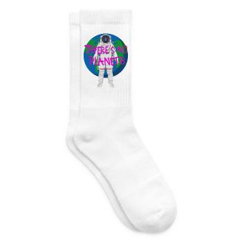 Kein Planet B Astronaut Botschaft - Tennissocken - Weiß - Rechts