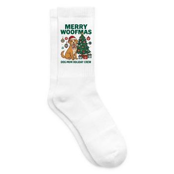 Fröhliche Woofmas Hundemama-Weihnachtscrew - Tennissocken - Weiß - Rechts