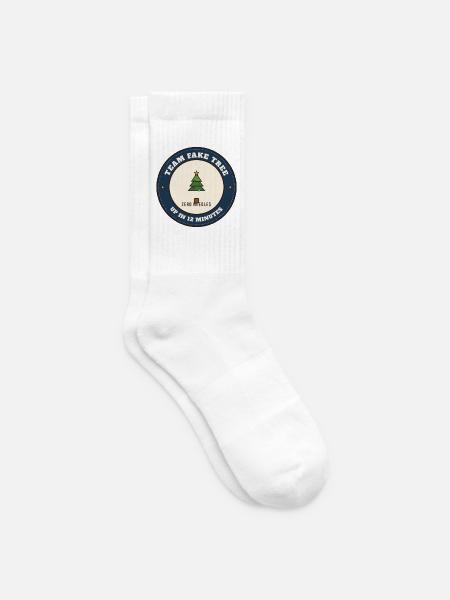 Team Fake Tree: In 12 Minuten wieder - Tennissocken - Weiß