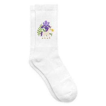 Einhorn Blumen Kinder fantasievoll Farn - Tennissocken - Weiß - Rechts