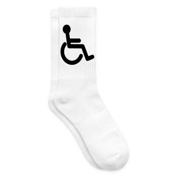 Symbole de base du fauteuil roulant # - Chaussettes de tennis - blanc - Droite
