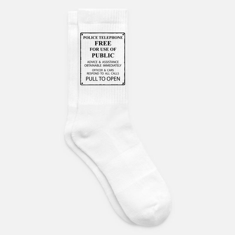 police box text - Tennissocken - Weiß