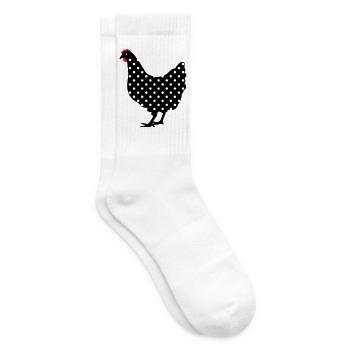 Chicken hen spotted - Tennis socks - white - Right