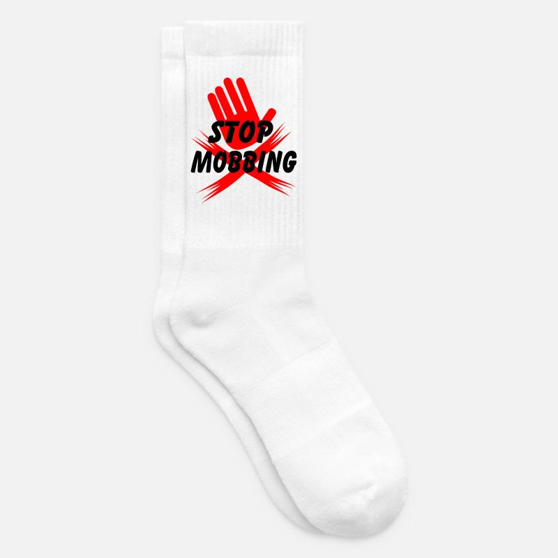 Arrêtez de harceler la main - Chaussettes de tennis - blanc
