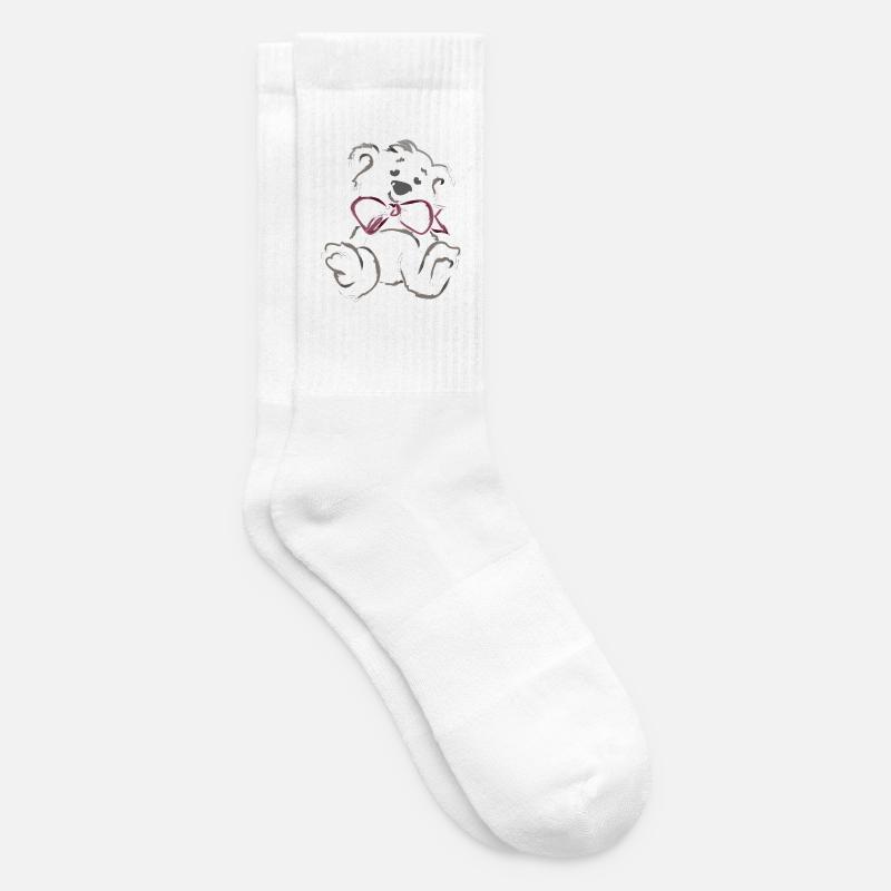 Süßer Teddybär - Tennissocken - Weiß