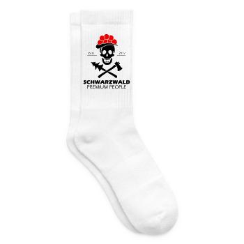 Schwarzwald Totenkopf Bollenhut - Premium Design - Tennissocken - Weiß - Rechts