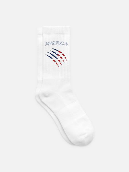 America, Claws, Cuts, Amerika, USA  - Tennissocken - Weiß