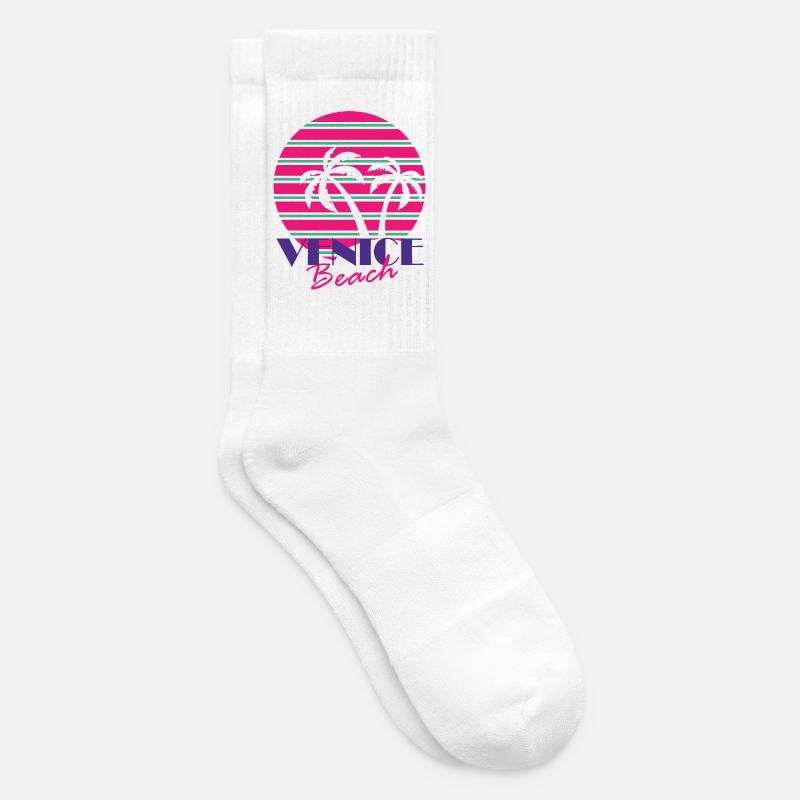 Venice Beach with palm trees - Tennis socks - white