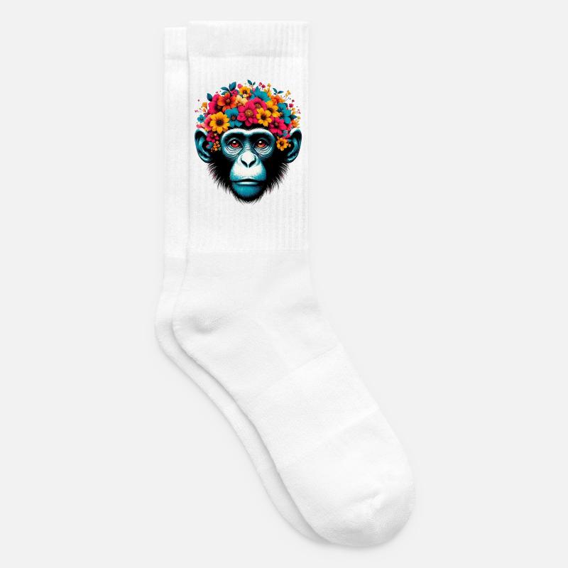 Affe - Tennissocken - Weiß