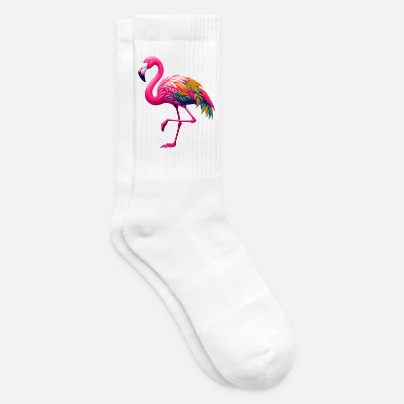 Flamingo - Tennissocken - Weiß
