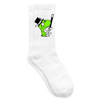 Caterpillar Sir Mr. Rich Monocle Glasses Cylinder Hole - Tennis socks - white - Right