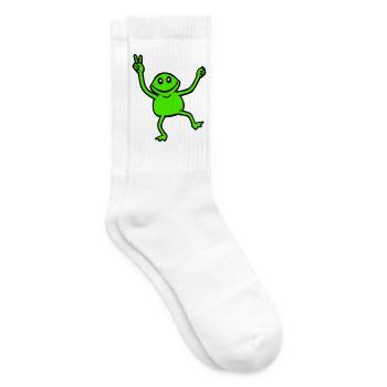 Frosch Peace Handzeichen Symbol Victory Hände süß - Tennissocken - Weiß - Rechts