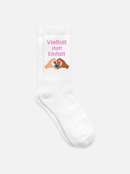 Vielfalt statt Einfalt - Tennissocken - Weiß