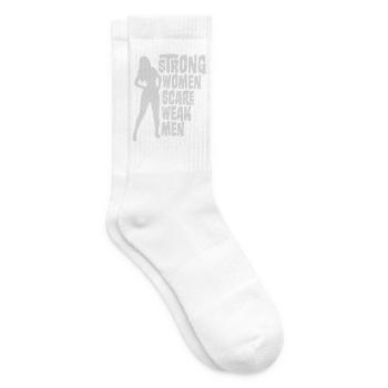 Strong Women Scare Weak Men Selbstbewusst Feminist - Tennissocken - Weiß - Rechts