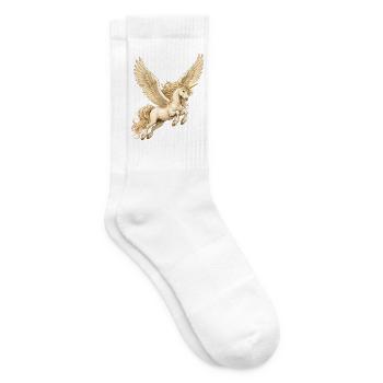 Licorne ailée – Motif fantastique magique - Chaussettes de tennis - blanc - Droite