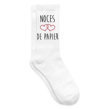 Paper wedding anniversary: 37 years of marriage - Tennis socks - white - Right