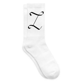Buchstabe Z - Tennissocken - Weiß - Rechts