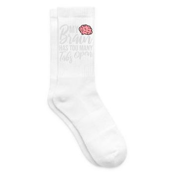 My Brain Has Too Many Tabs Open Lustig Grübeln - Tennis socks - white - Right
