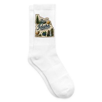 Idaho The Gem State Vintage Travel Aufkleber - Tennissocken - Weiß - Rechts
