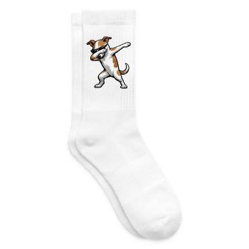Dabbing Whippet in Comic Style - Tennis socks - white - Right