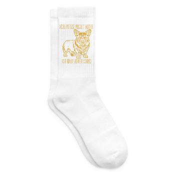 Ich putze nicht mehr, ich habe einen Corgi - Tennissocken - Weiß - Rechts