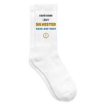 Countdown läuft Silvester 2026 auf 2027 Party - Tennissocken - Weiß - Rechts