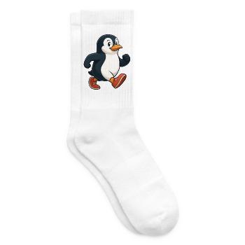 Pinguin Jogger Läufer Marathon Cartoon - Tennissocken - Weiß - Rechts