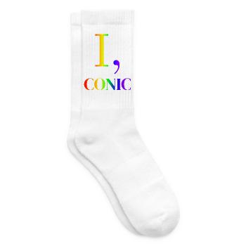  I, conic - ikonisch für Ikonen Geschenkidee bunt  - Tennissocken - Weiß - Rechts