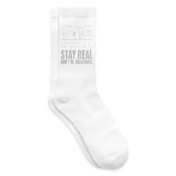 Bleib Real Werd Nicht Irrational Mathelehrer - Tennissocken - Weiß - Rechts