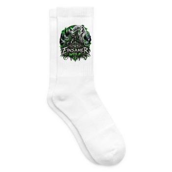 Einsamer Wolf im Grünen Mondlicht - Tennissocken - Weiß - Rechts