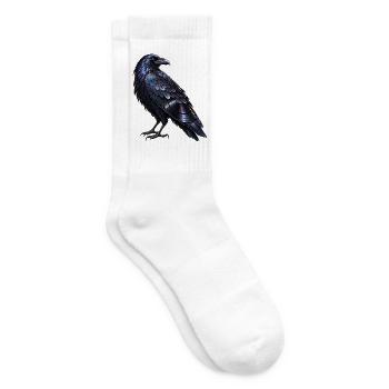 Irisierender Rabe um Mitternacht - Tennissocken - Weiß - Rechts