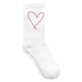Rotes Herz Geschenkidee Liebe verliebt  - Tennissocken - Weiß - Rechts