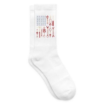 Mechanic USA Flagge – Auto Mechanic Car Guy Garage - Tennissocken - Weiß - Rechts