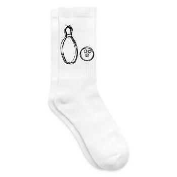 Kegel handgezeichnet - Tennissocken - Weiß - Rechts